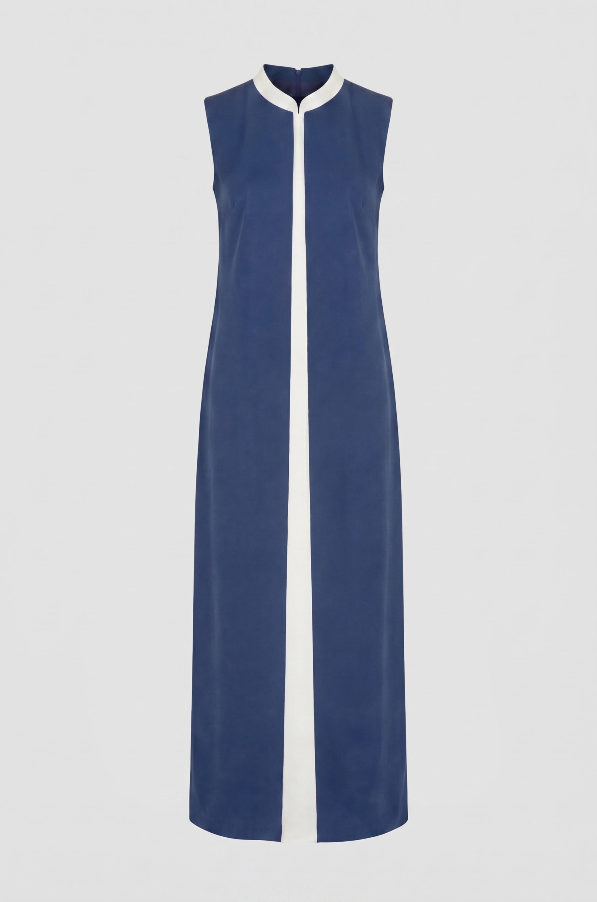 Blue Kentish dress editorial, lyocell eucalyptus and cactus fabric, IF Collections Paris