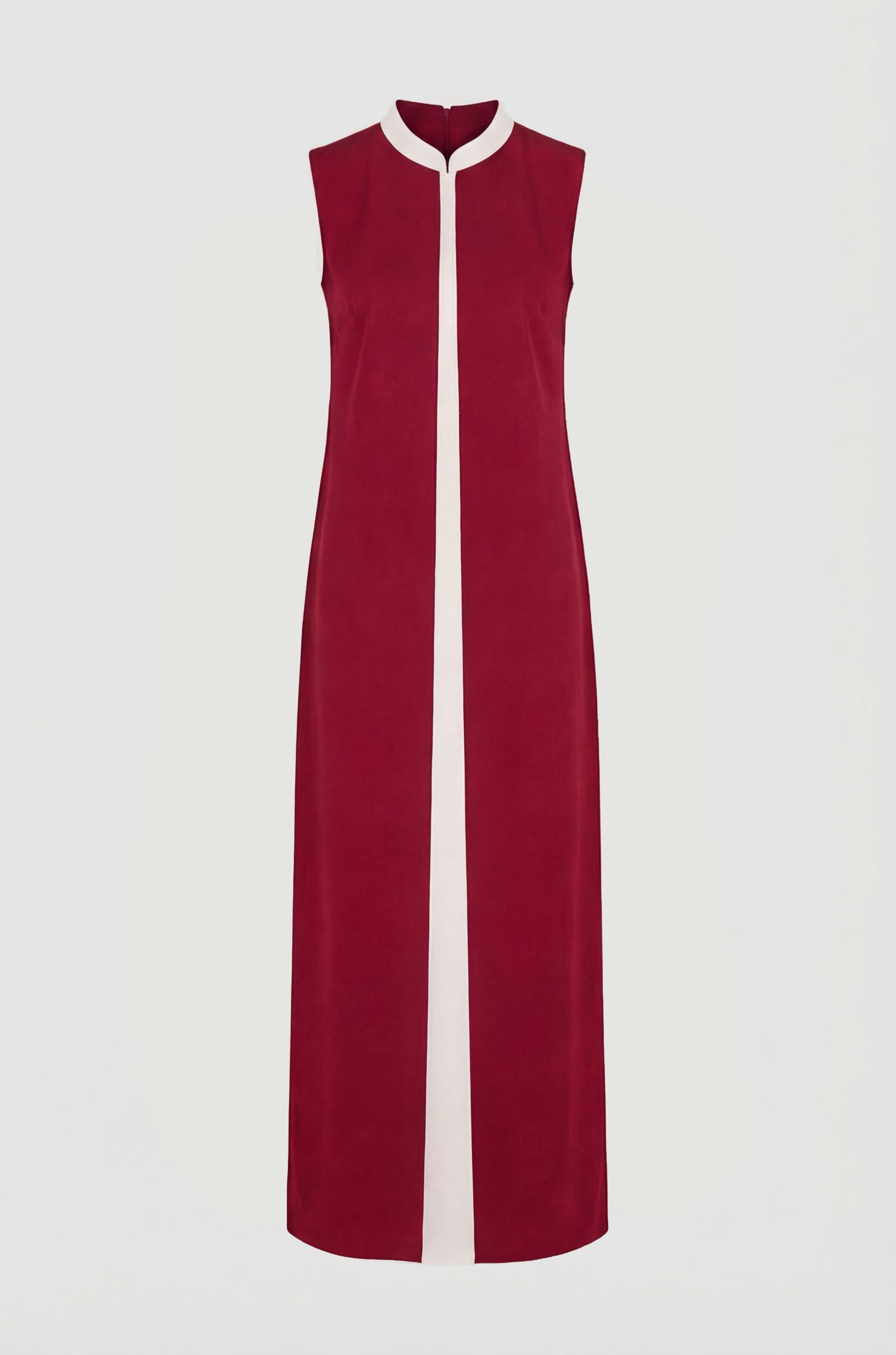 Red Kentish dress editorial, lyocell eucalyptus and cactus fabric, IF Collections Paris